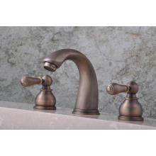 Q30223A Antique Three Levers Hot and Cold 8" Basin Faucet